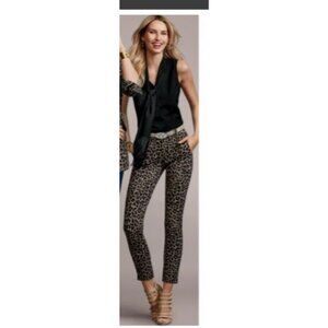 Cabi Jungle TrouserLeopard Print Skinny Pants Size 8 Womens  Stretch pockets
